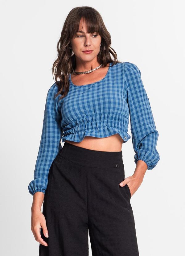 Blusa Manga Longa Feminina em Air Flow Azul