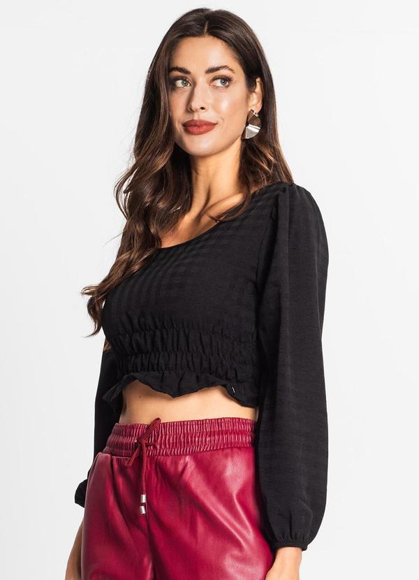 Blusa Manga Longa Feminina em Air Flow Preto