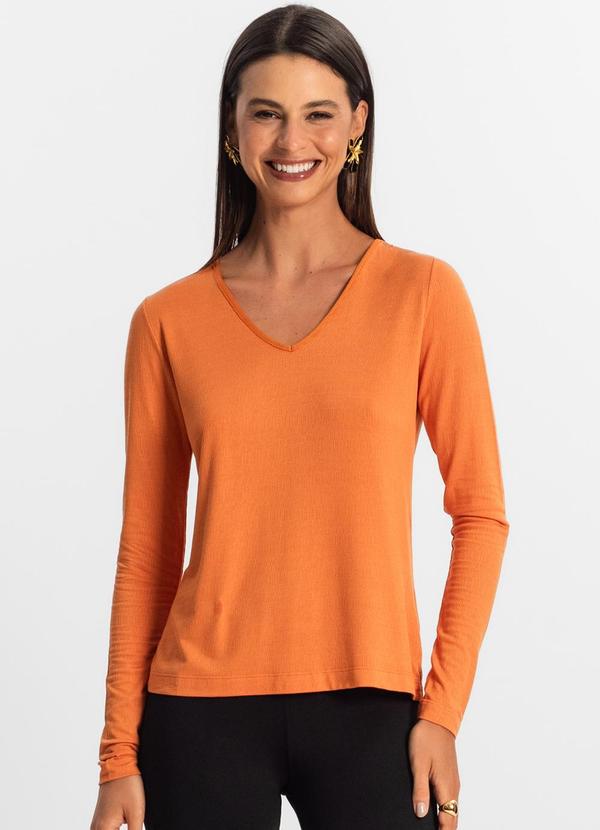 Blusa Manga Longa Feminina Laranja