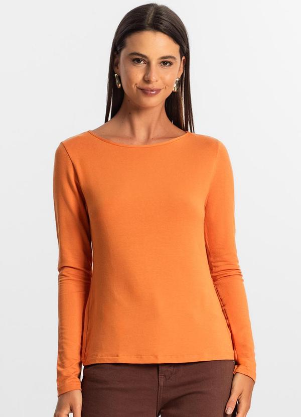 Blusa Manga Longa Feminina Laranja