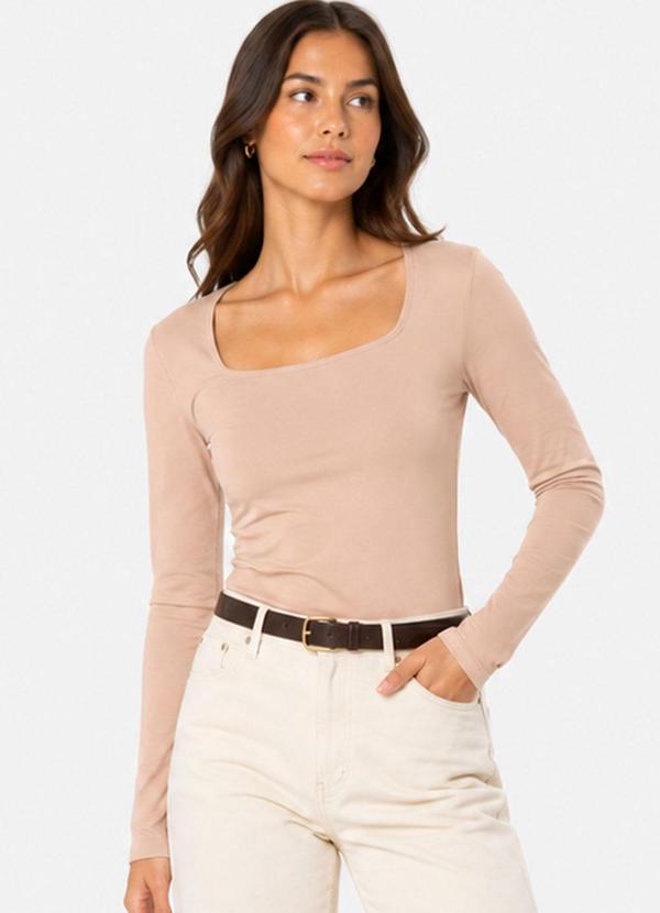 Blusa Manga Longa Feminina Rosa