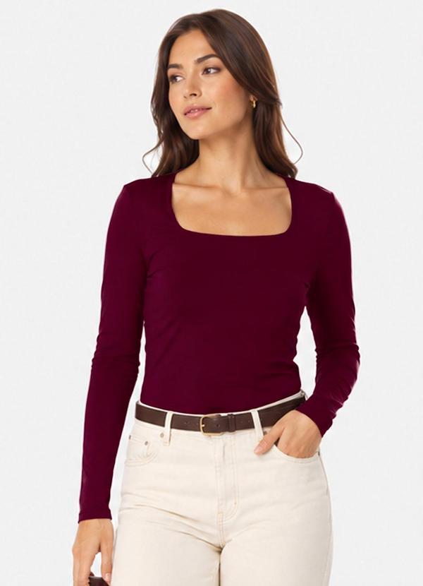 Blusa Manga Longa Feminina Roxo
