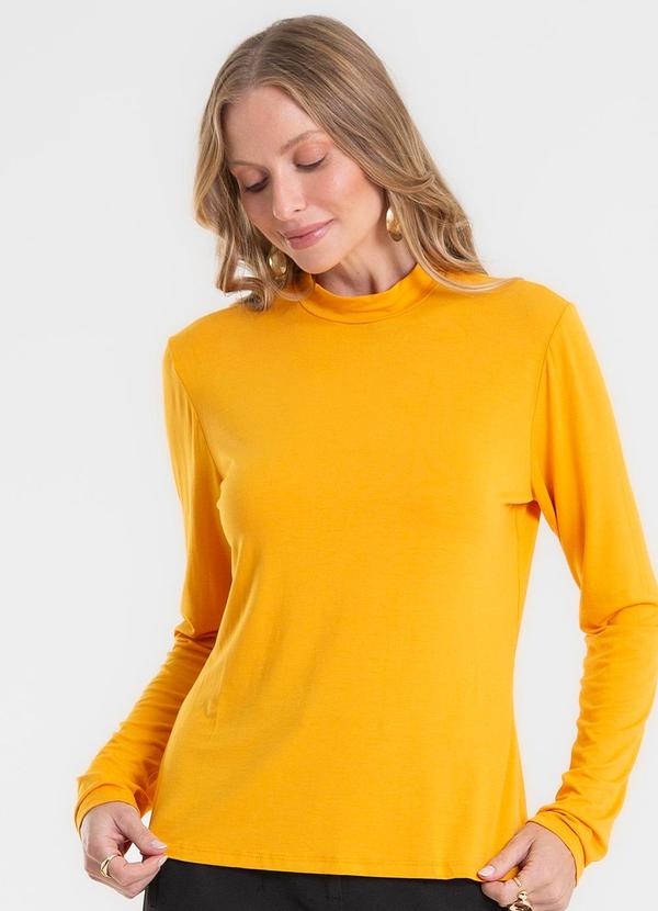 Blusa Manga Longa Gola Alta Amarelo