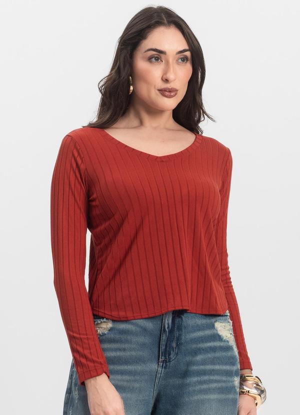 Vista 2 Blusa Manga Longa Laranja INFINITA COR INFINITA COR