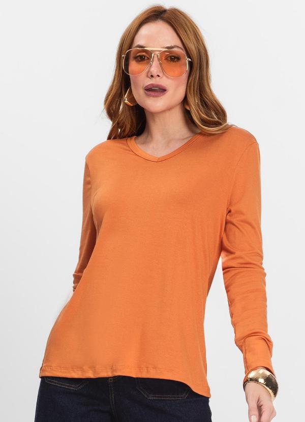 Blusa Manga Longa Laranja