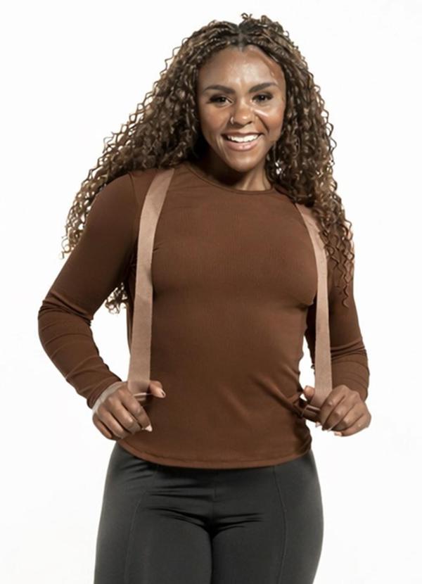 Blusa Manga Longa Marrom