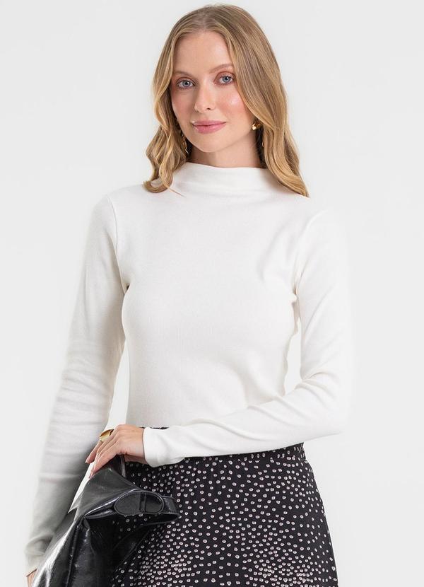 Blusa Manga Longa Ribana Básica Bege