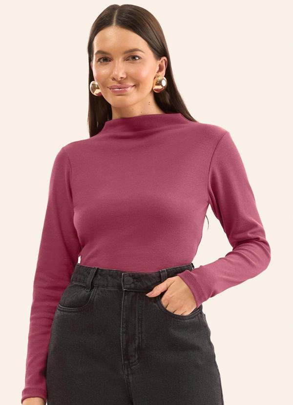Blusa Manga Longa Ribana Básica Vermelho