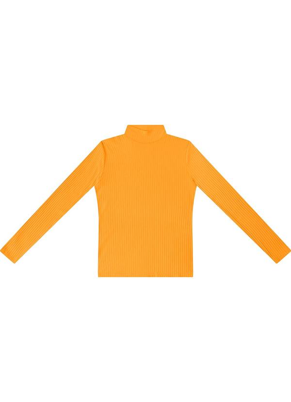 Blusa Manga Longa Ribana Canelada Amarelo