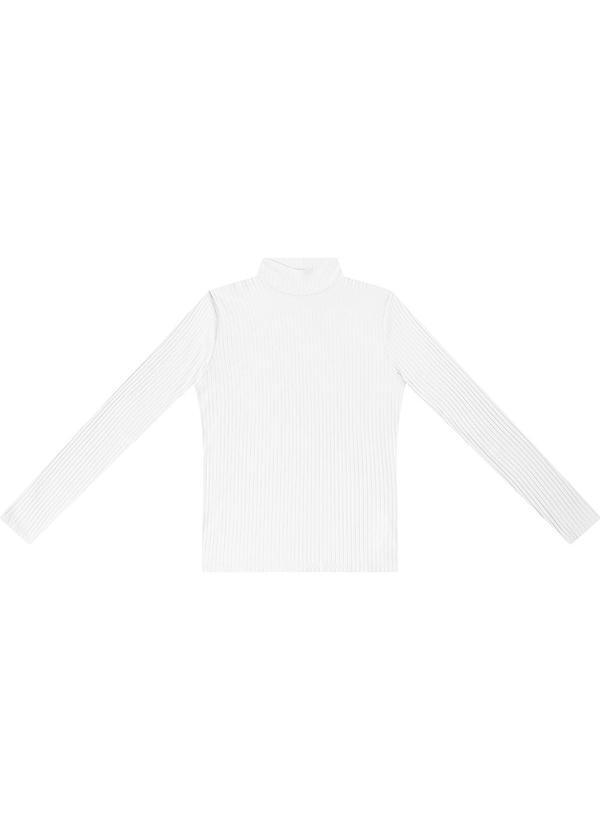 Blusa Manga Longa Ribana Canelada Branco