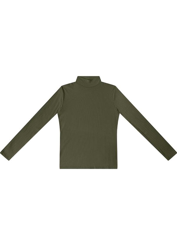 Blusa Manga Longa Ribana Canelada Verde
