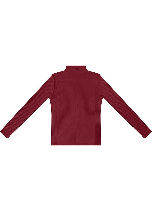 Blusa Manga Longa Ribana Canelada Vermelho