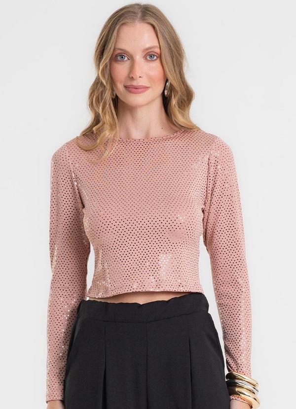 Blusa Manga Longa Rosa
