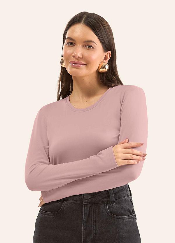 Blusa Manga Longa Rosa