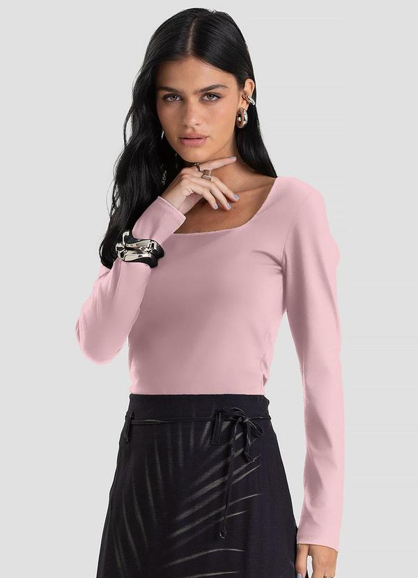 Blusa Manga Longa Rosa