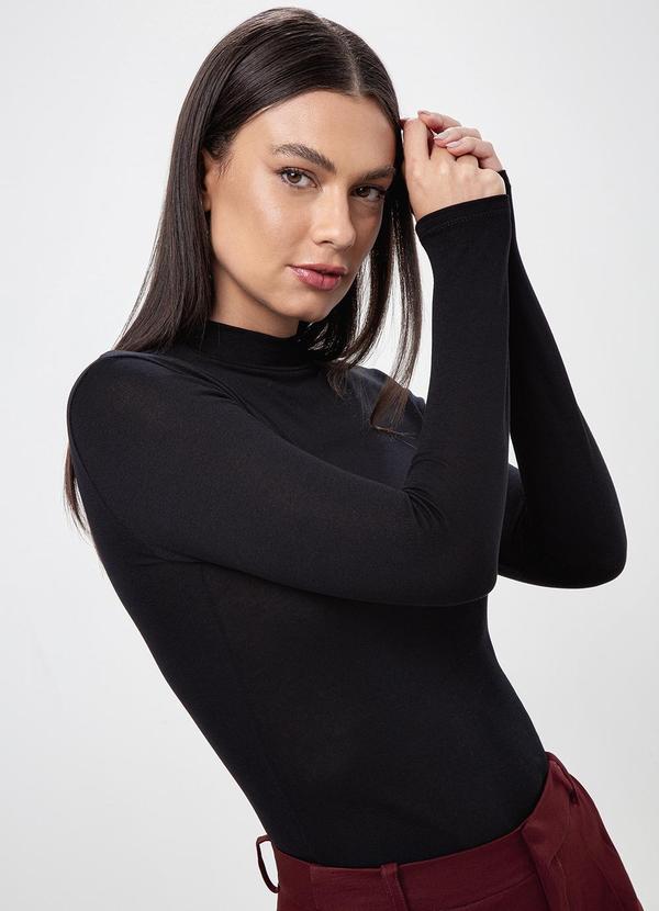 Vista 2 Blusa Manga Longa Segunda Pele Preto Taina Principessa Principessa