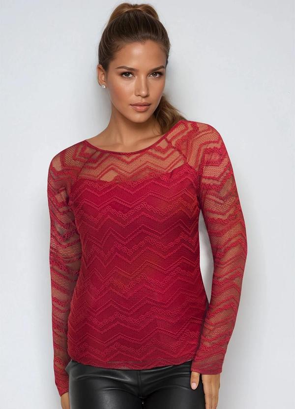 Blusa Manga Longa Vermelho