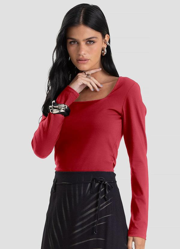 Blusa Manga Longa Vermelho