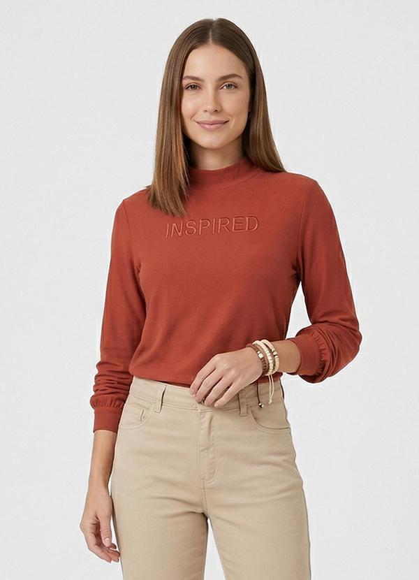 Blusa Manga Longa Viscose Laranja