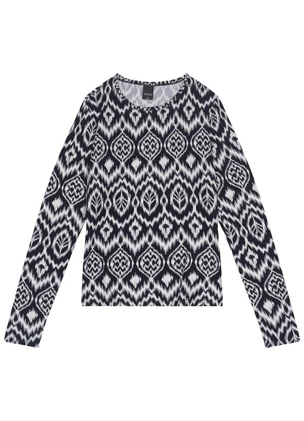Vista 2 Blusa Paisley em Viscose Feminina Branco Malwee Malwee