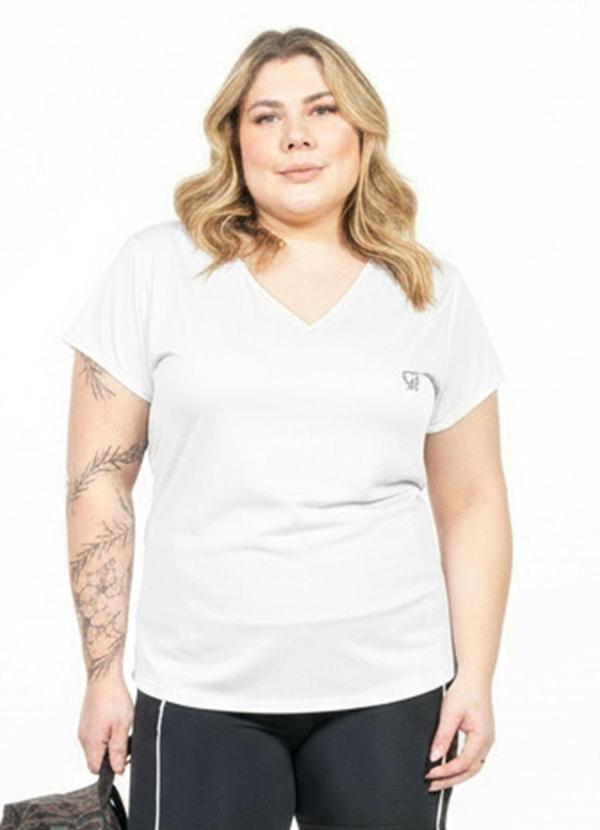 Blusa Plus Size com Estampa Branco