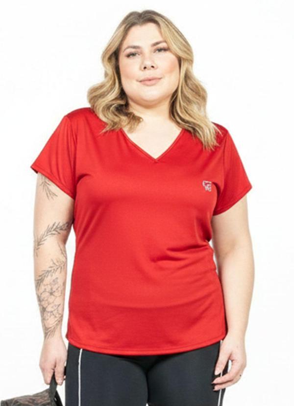 Blusa Plus Size com Estampa Vermelho