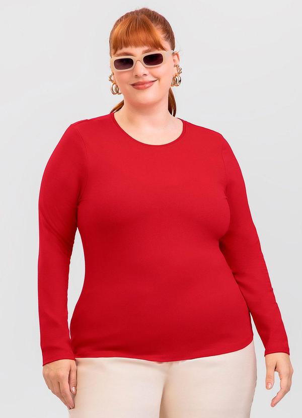 Blusa Plus Size em Cotton Vermelho