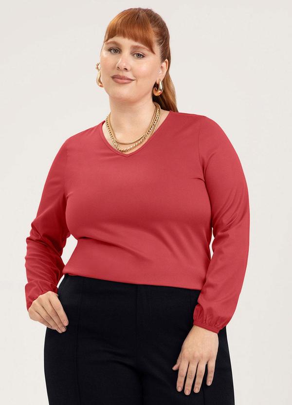 Blusa Plus Size em Viscose Vermelho