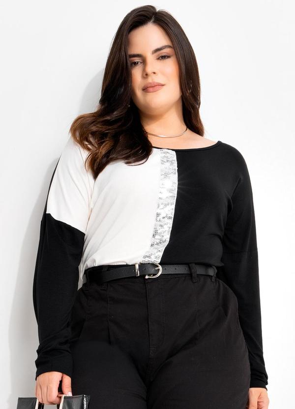 Blusa Preta em Malha de Viscose