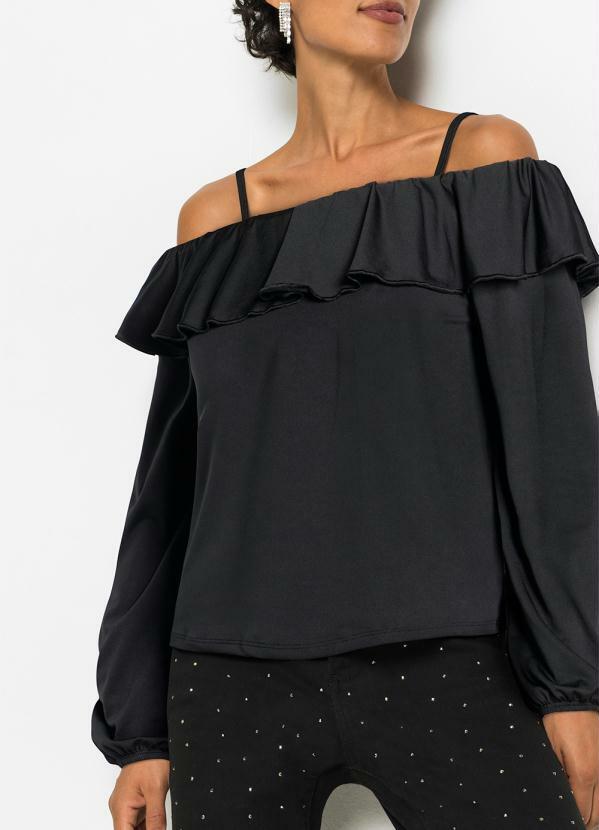 Vista 2 Blusa Preto em Malha Crepe bonprix bonprix