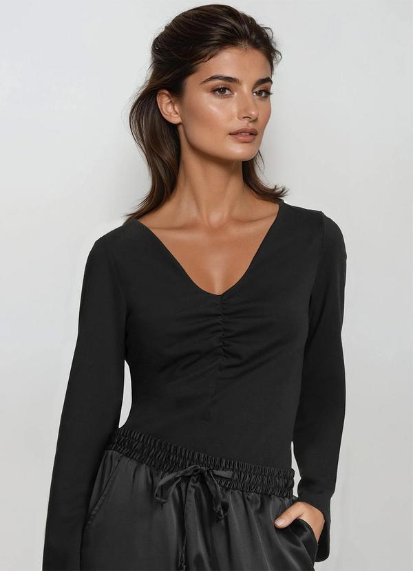 Vista 2 Blusa Preto em Malha de Viscose bonprix bonprix