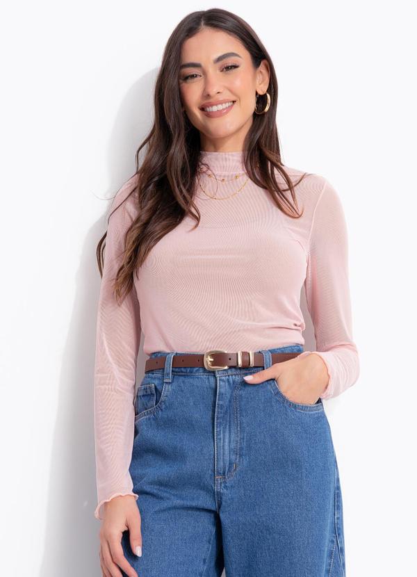 Blusa Rosa Claro em Tule