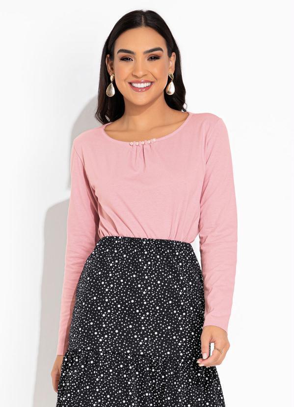 Blusa Rosê com Pérolas