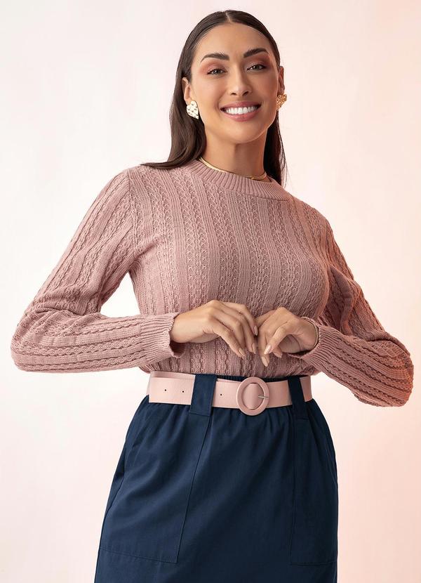 Blusa Rosê Maquinetada
