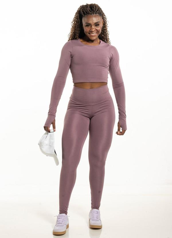 Blusa Sport Manga Longa Roxo