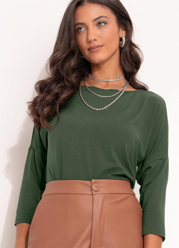 Blusa Verde em Malha de Viscose