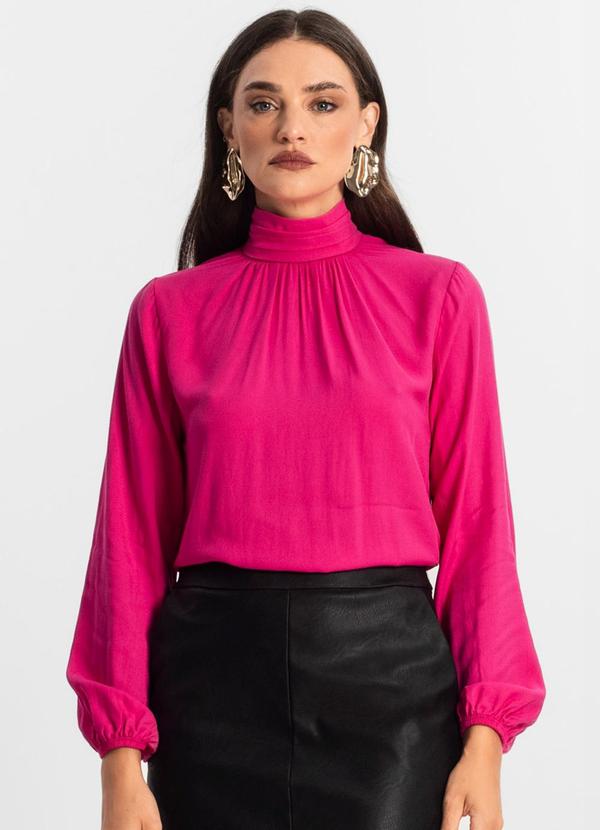 Vista 2 Blusa Viscose Manga Longa Rosa Endless Endless