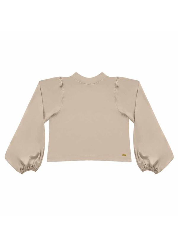Vista 2 Blusa Viscose Manga Longa Essentials Bege Angel Angel