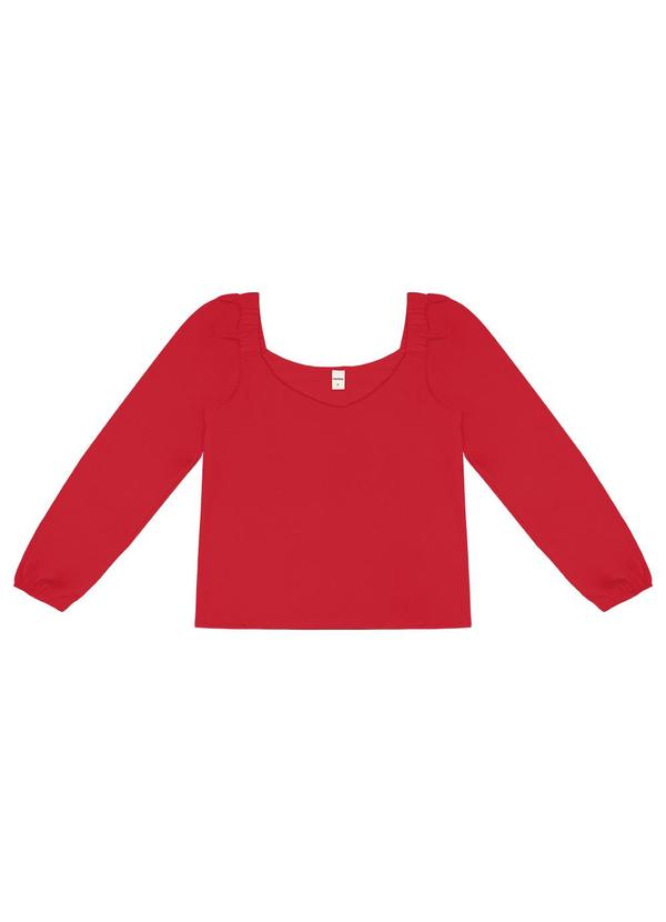 Vista 2 Blusa Feminina Manga 7/8 Rovitex Vermelho Rovitex