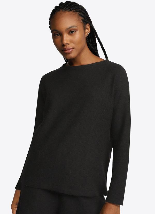 Blusão Algodão Desfibrado Linho Feminino Preto