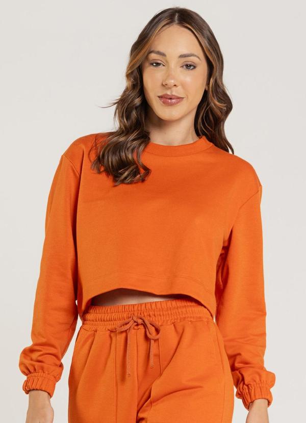 Blusão Cropped Feminino Laranja