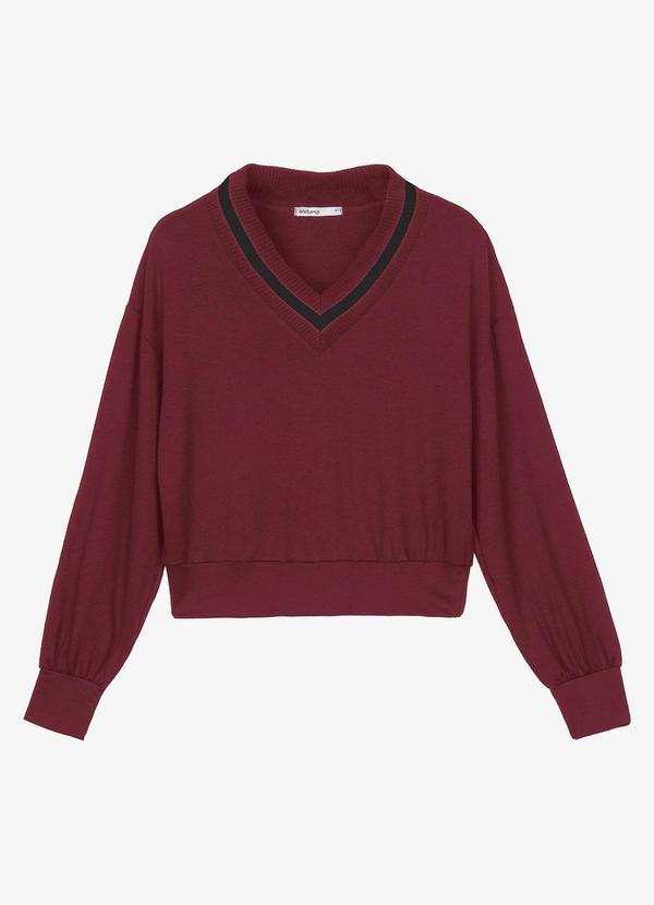 Blusão Decote V Molecotton Vermelho