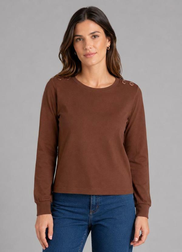Blusão em Molecotton de Viscose Marrom