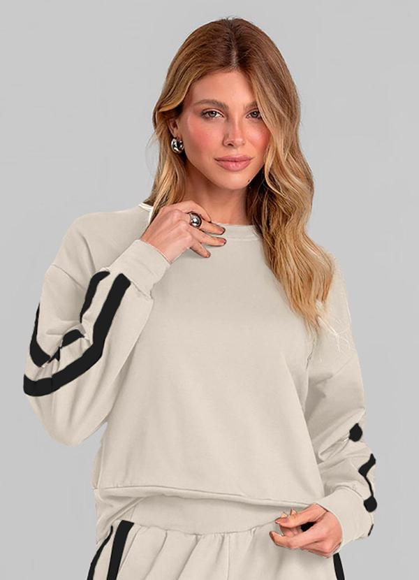 Blusão Feminino em Molecotton Peluciado Bege