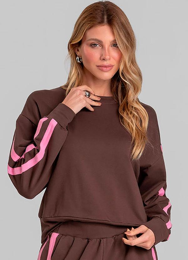 Blusão Feminino em Molecotton Peluciado Marrom