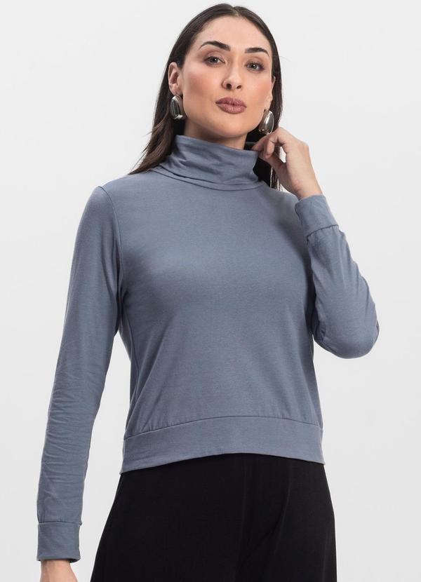 Vista 2 Blusão Gola Alta Feminino Cinza INFINITA COR INFINITA COR