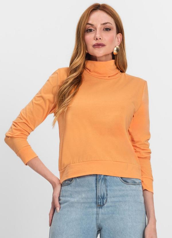 Vista 2 Blusão Gola Alta Feminino Laranja Select Select