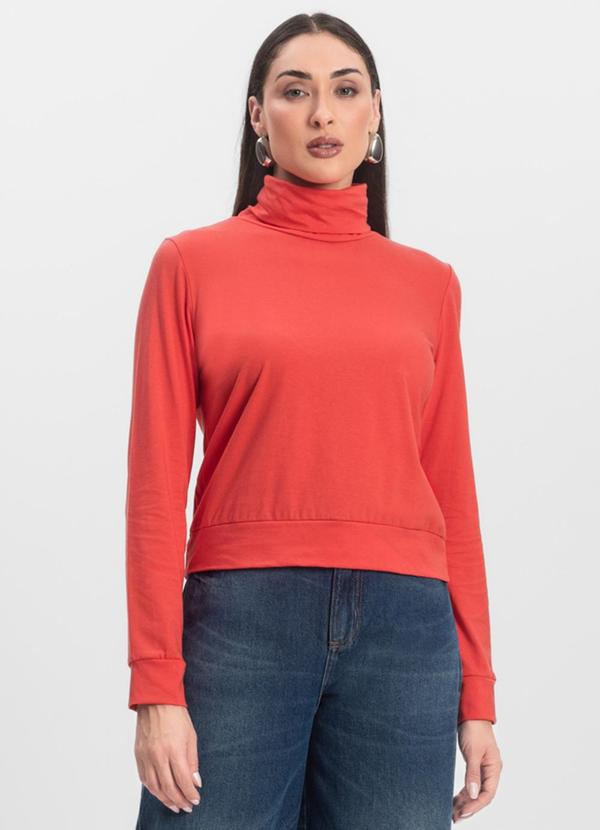 Vista 2 Blusão Gola Alta Feminino Laranja INFINITA COR INFINITA COR