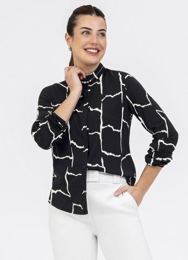 Camisa em Viscose Preto