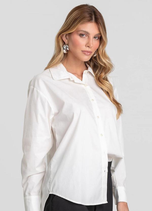 Camisa Feminina Manga Longa Tricoline Bege